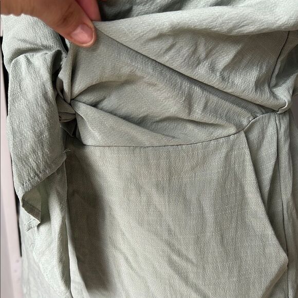 She + Sky Sage Green Button-Up Romper - Picture 5 of 6